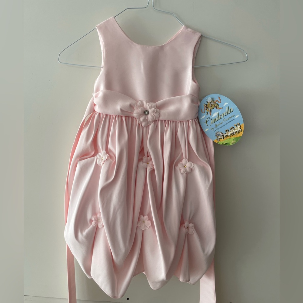 Girls 3T Cinderella NWT pink flower girl dress formal princess NEW wedding